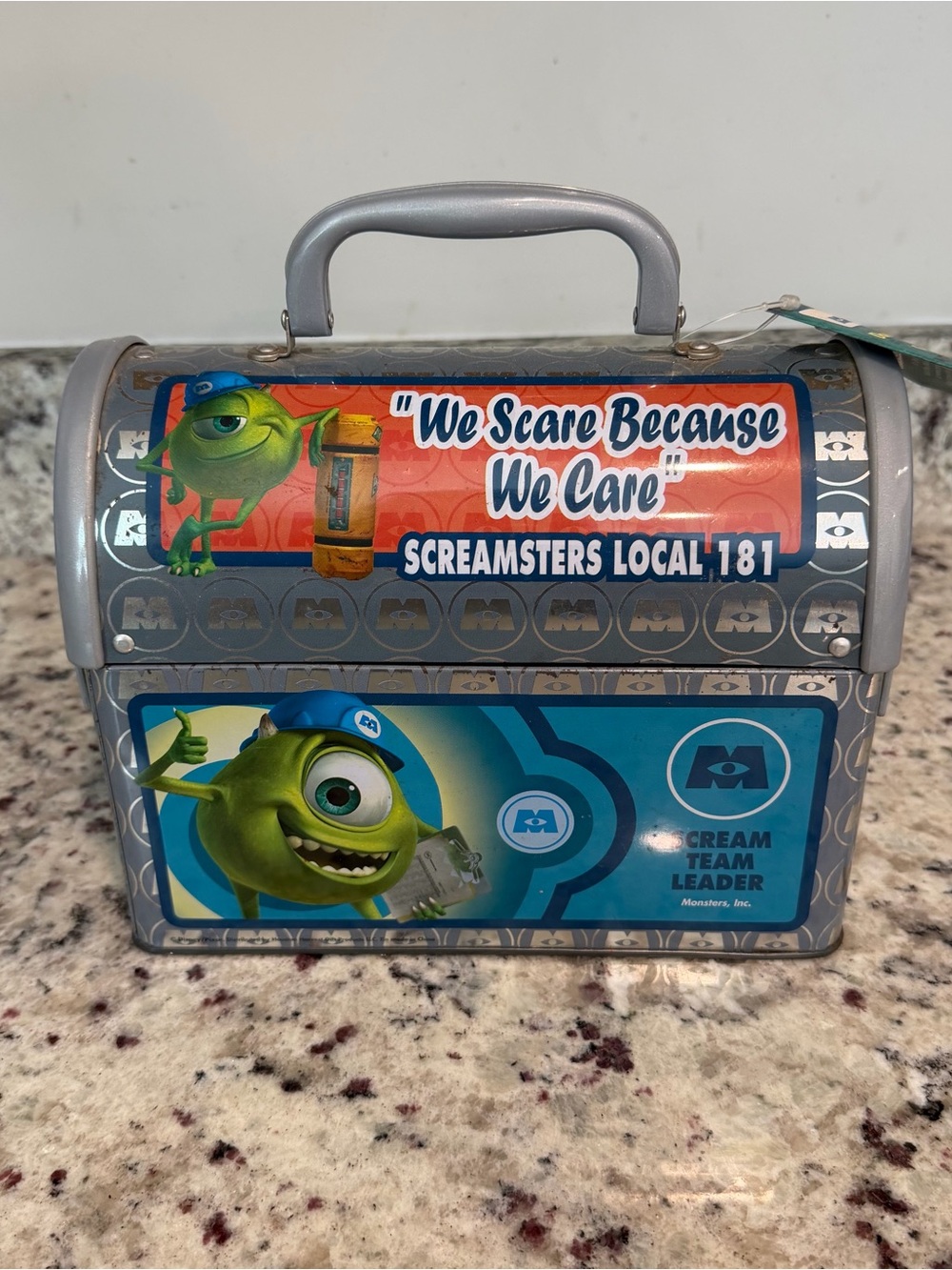 Monsters Inc. “We Scare Because We Care” Scream Team Leader Metal Dome Lunchbox - Picture 3 of 9
